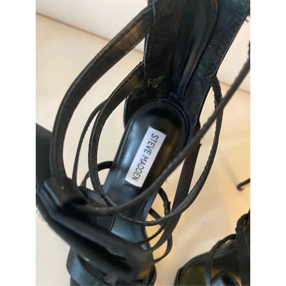 Steve Madden Sinclair Satin Rhinestone Embellished Strappy Dress Sandals Size 7 - Picture 6 of 10